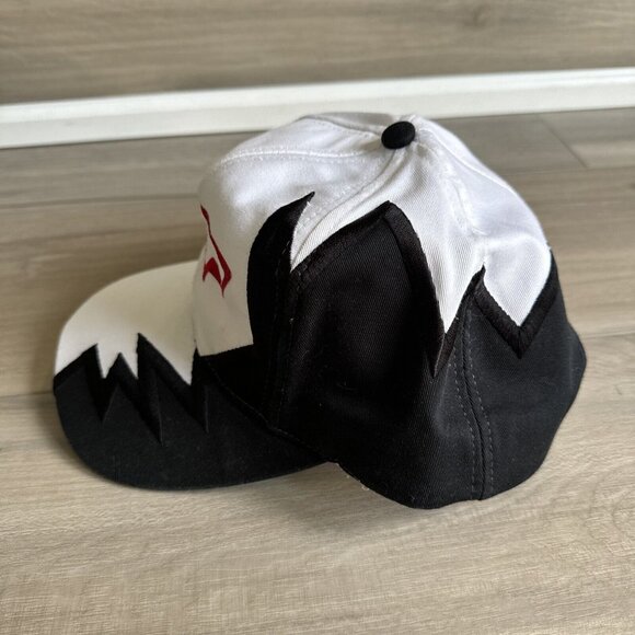Vintage Chevrolet Shark‎ Tooth Strapback Hat Chevy Baseball Cap 90s White Black - Picture 2 of 12